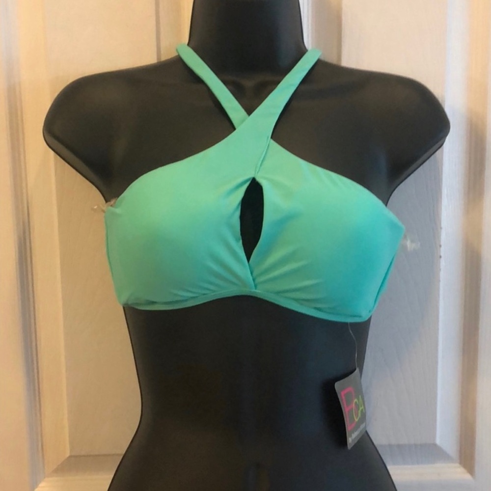 Rebecca virtue cross front bikini top mint green size medium super supportive